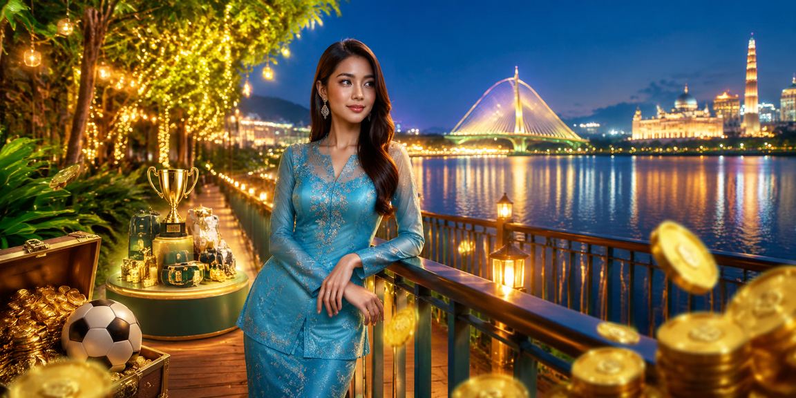 Suasana pertaruhan dalam pakaian baju kurung di Putrajaya dalam gaya Melayu tempatan